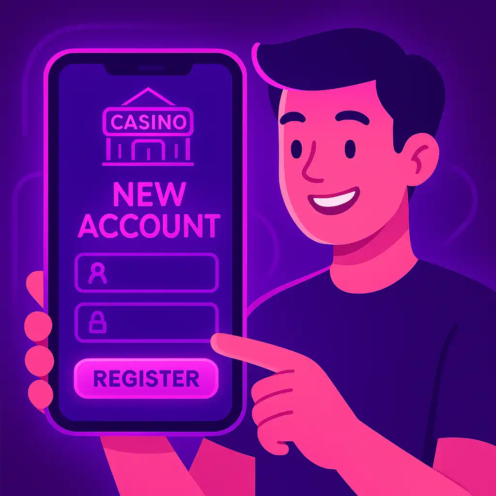 Player registering a new SpinBob account on a phone